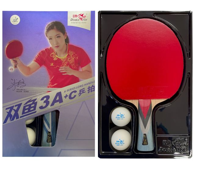 Raquete Profissional Para Tênis de Mesa - 3A+C -3 Estrelas - ITTF - Double Fish